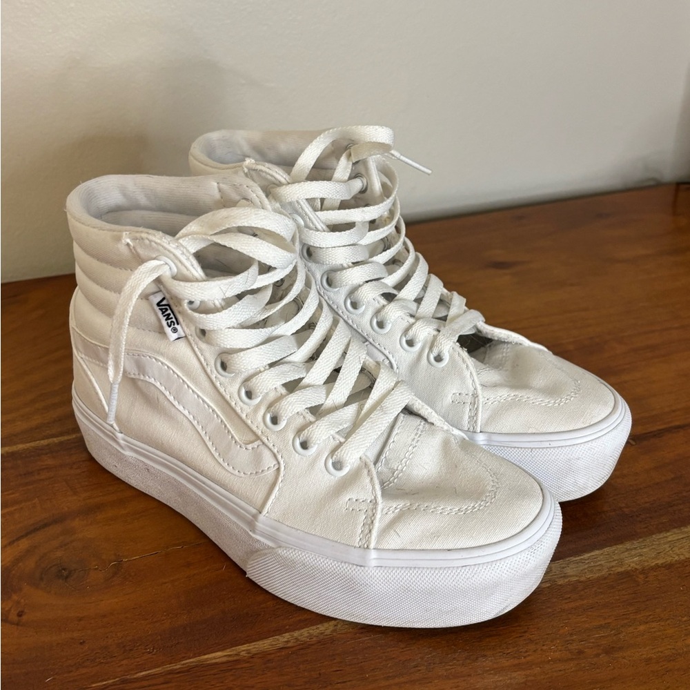 Vans Women's White Platform High-Top Sneakers
